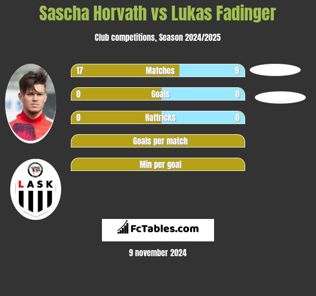 Sascha Horvath vs Lukas Fadinger h2h player stats