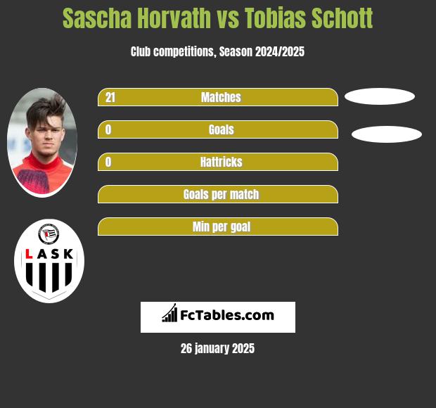 Sascha Horvath vs Tobias Schott h2h player stats