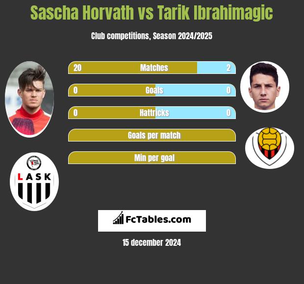 Sascha Horvath vs Tarik Ibrahimagic h2h player stats