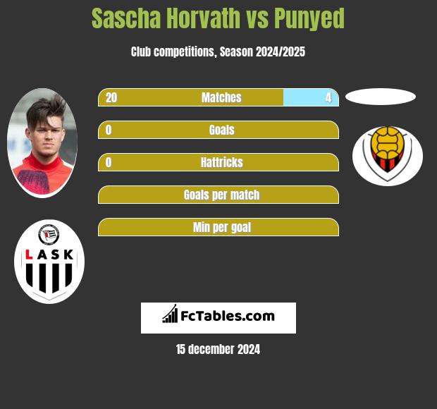 Sascha Horvath vs Punyed h2h player stats