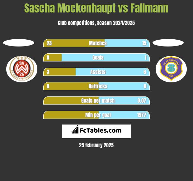 Sascha Mockenhaupt vs Fallmann h2h player stats