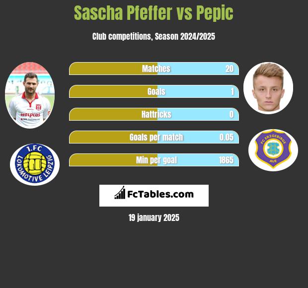 Sascha Pfeffer vs Pepic h2h player stats