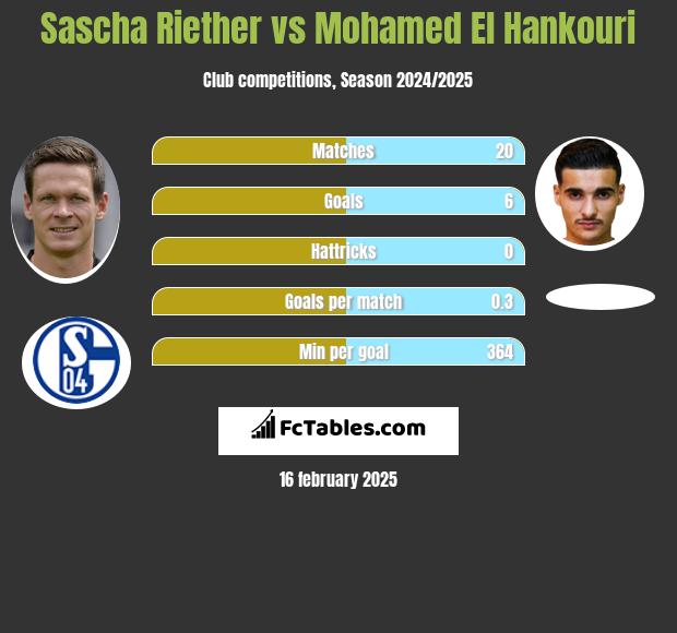 Sascha Riether vs Mohamed El Hankouri h2h player stats