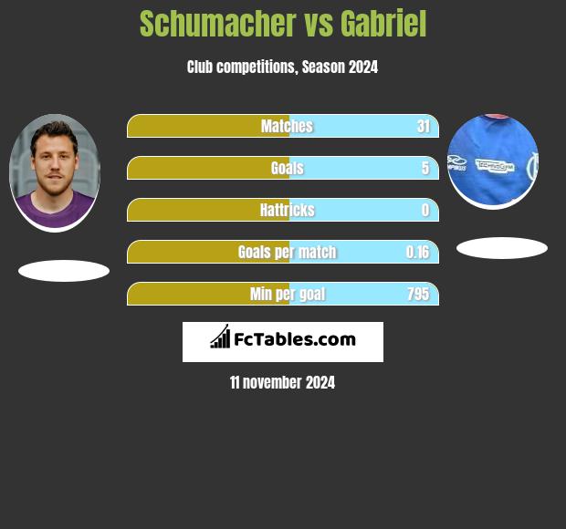 Schumacher vs Gabriel h2h player stats