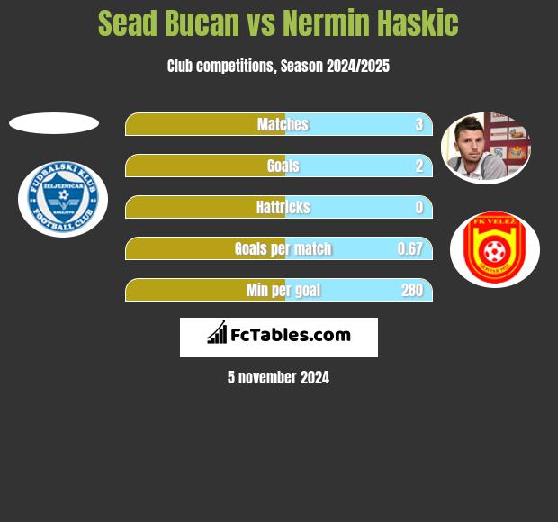 Sead Bucan vs Nermin Haskic h2h player stats