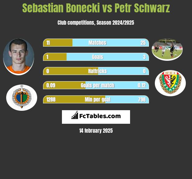 Sebastian Bonecki vs Petr Schwarz h2h player stats