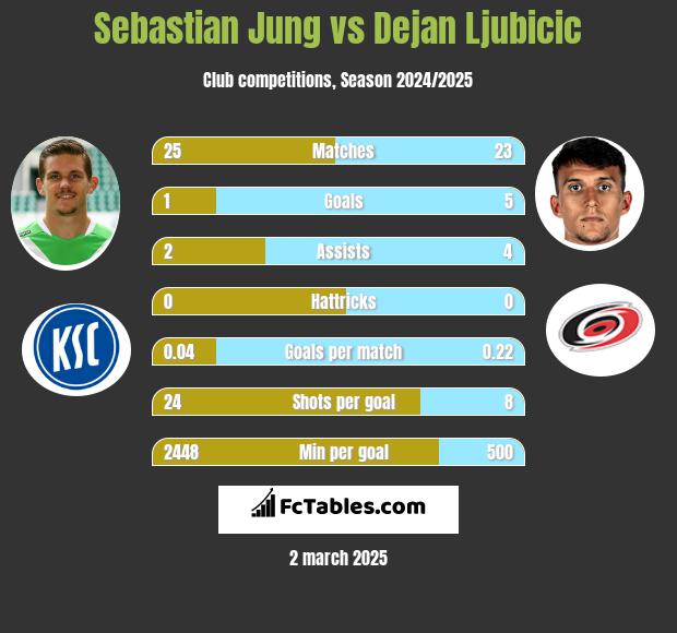 Sebastian Jung vs Dejan Ljubicic h2h player stats