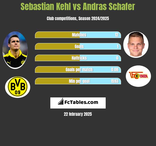 Sebastian Kehl vs Andras Schafer h2h player stats