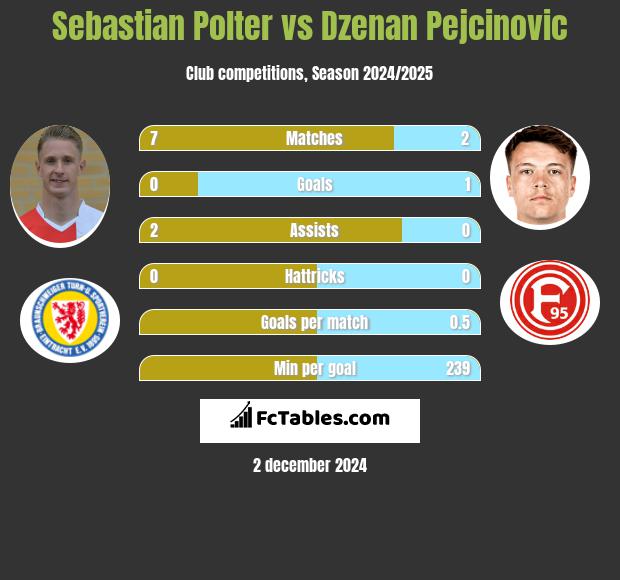 Sebastian Polter vs Dzenan Pejcinovic h2h player stats