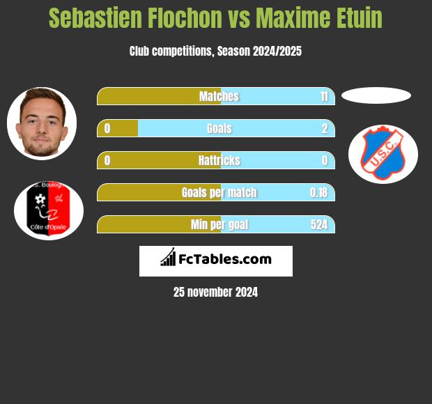 Sebastien Flochon vs Maxime Etuin h2h player stats