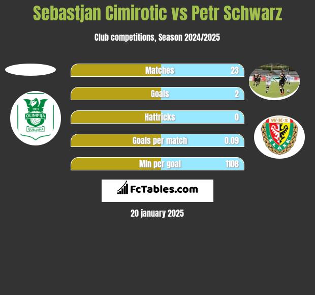 Sebastjan Cimirotic vs Petr Schwarz h2h player stats