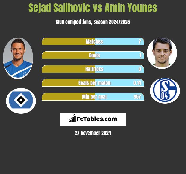 Sejad Salihović vs Amin Younes h2h player stats