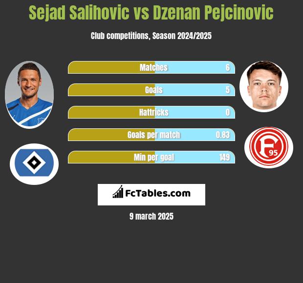 Sejad Salihovic vs Dzenan Pejcinovic h2h player stats