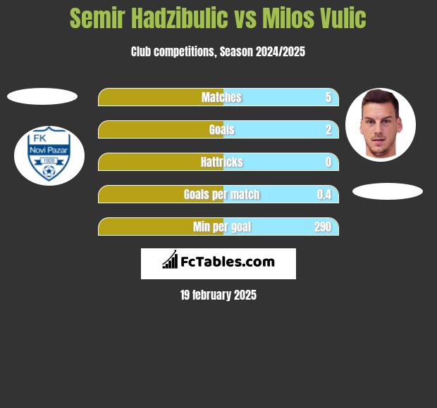 Semir Hadzibulic vs Milos Vulic h2h player stats