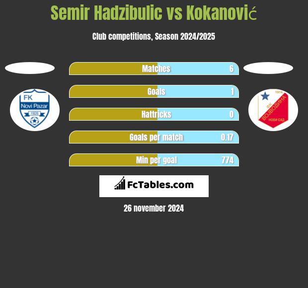 Semir Hadzibulic vs Kokanović h2h player stats