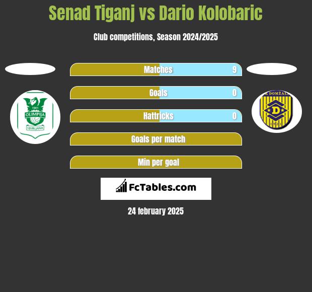 Senad Tiganj vs Dario Kolobaric h2h player stats