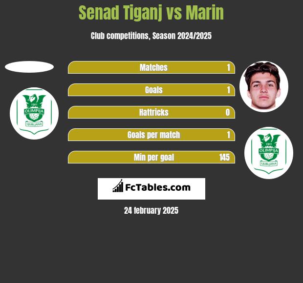 Senad Tiganj vs Marin h2h player stats