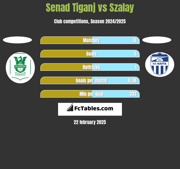 Senad Tiganj vs Szalay h2h player stats