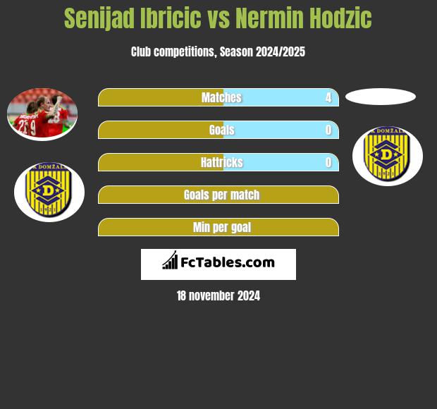 Senijad Ibricic vs Nermin Hodzic h2h player stats