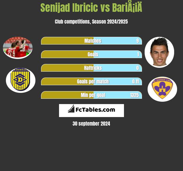 Senijad Ibricic vs BariÅ¡iÄ h2h player stats