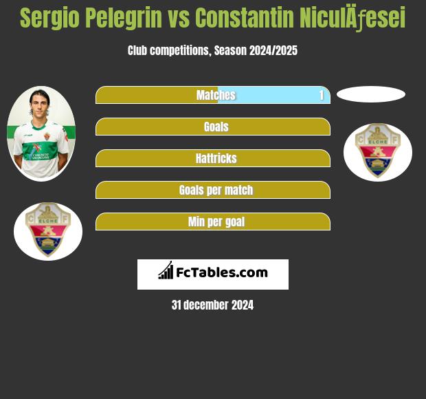 Sergio Pelegrin vs Constantin NiculÄƒesei h2h player stats