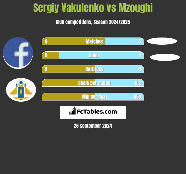 Sergiy Vakulenko vs Mzoughi h2h player stats