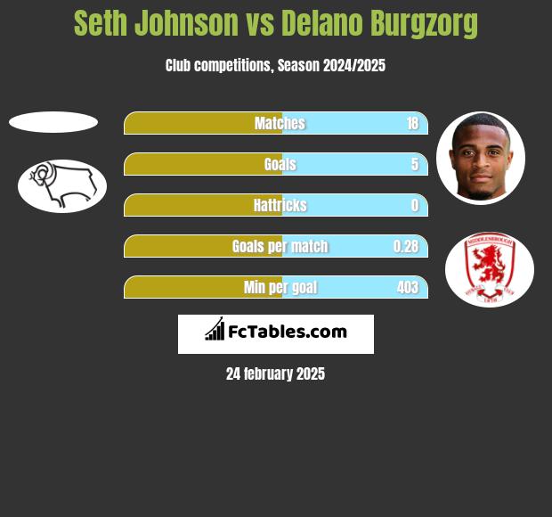 Seth Johnson vs Delano Burgzorg h2h player stats