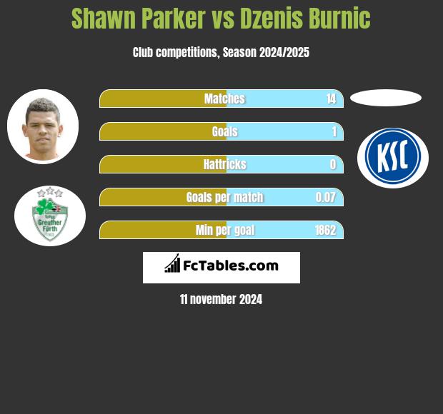 Shawn Parker vs Dzenis Burnic h2h player stats