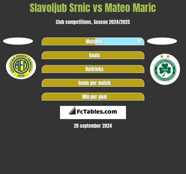 Slavoljub Srnic vs Mateo Maric h2h player stats