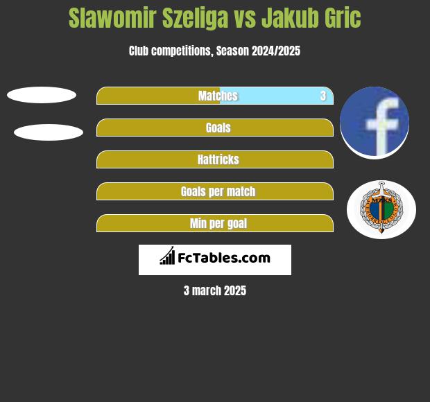 Slawomir Szeliga vs Jakub Gric h2h player stats