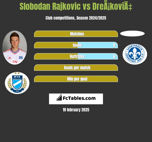 Slobodan Rajkovic vs DreÅ¡koviÄ‡ h2h player stats