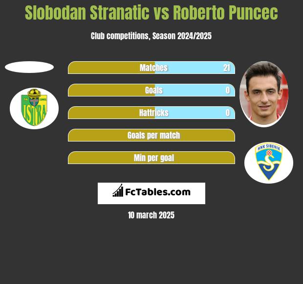 Slobodan Stranatic vs Roberto Puncec h2h player stats