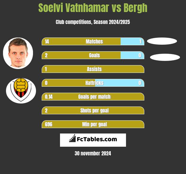 Soelvi Vatnhamar vs Bergh h2h player stats