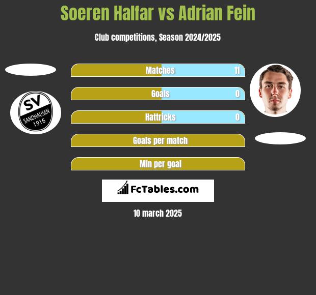 Soeren Halfar vs Adrian Fein h2h player stats