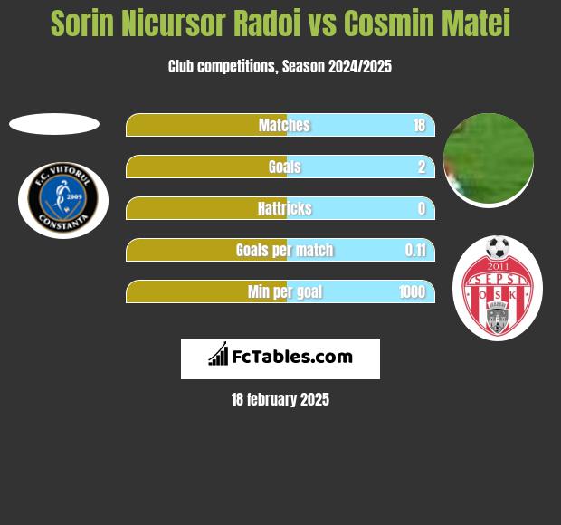 Sorin Nicursor Radoi vs Cosmin Matei h2h player stats