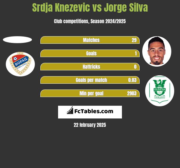 Srdja Knezevic vs Jorge Silva h2h player stats