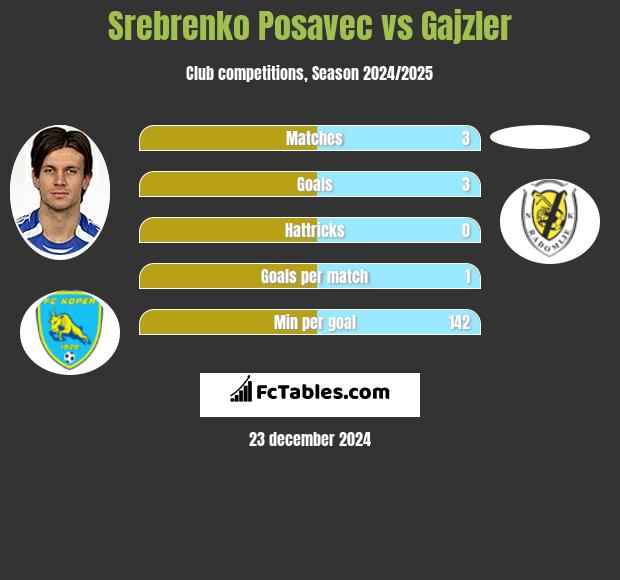 Srebrenko Posavec vs Gajzler h2h player stats