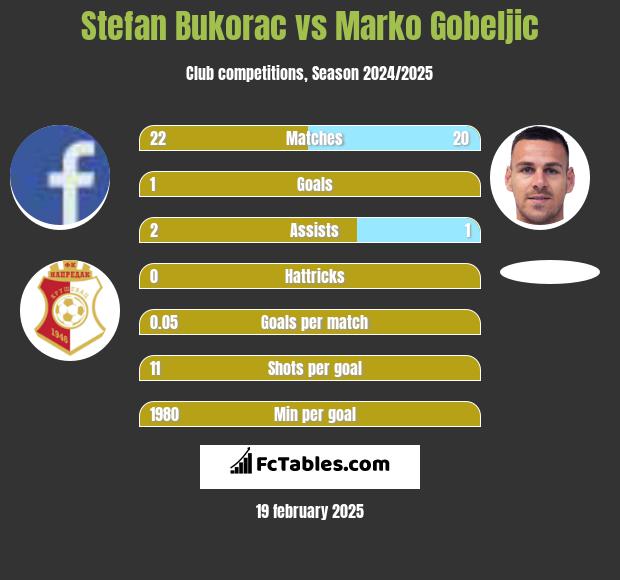 Stefan Bukorac vs Marko Gobeljic h2h player stats