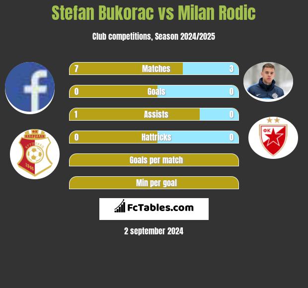 Stefan Bukorac vs Milan Rodic h2h player stats