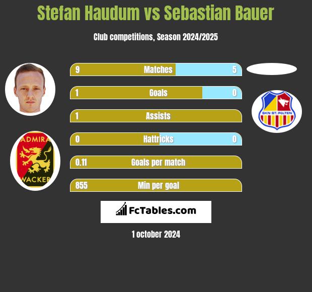 Stefan Haudum vs Sebastian Bauer h2h player stats