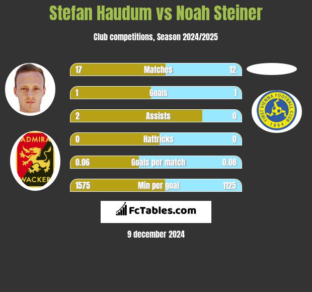 Stefan Haudum vs Noah Steiner h2h player stats