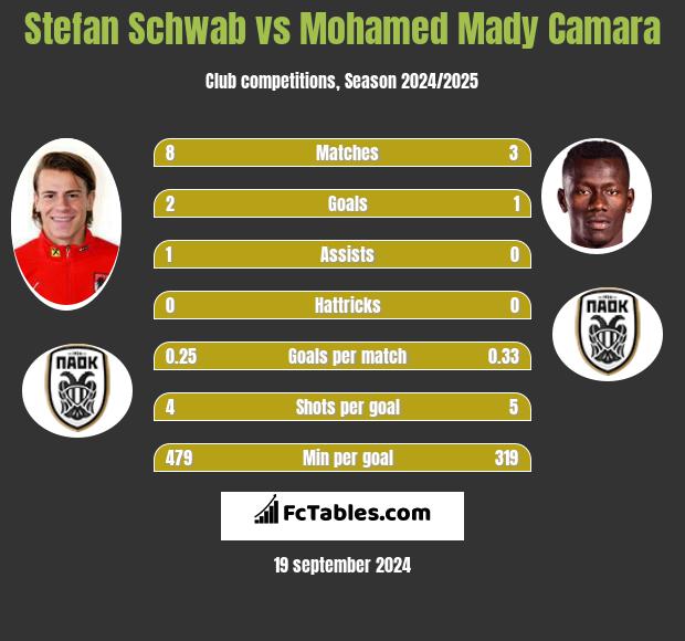 Stefan Schwab vs Mohamed Mady Camara h2h player stats