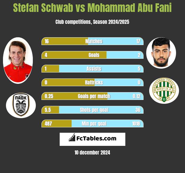 Stefan Schwab vs Mohammad Abu Fani h2h player stats