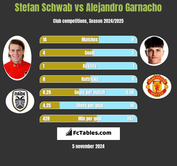 Stefan Schwab vs Alejandro Garnacho h2h player stats