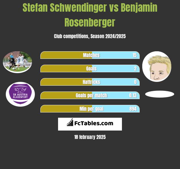 Stefan Schwendinger vs Benjamin Rosenberger h2h player stats