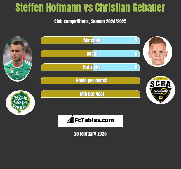 Steffen Hofmann vs Christian Gebauer h2h player stats