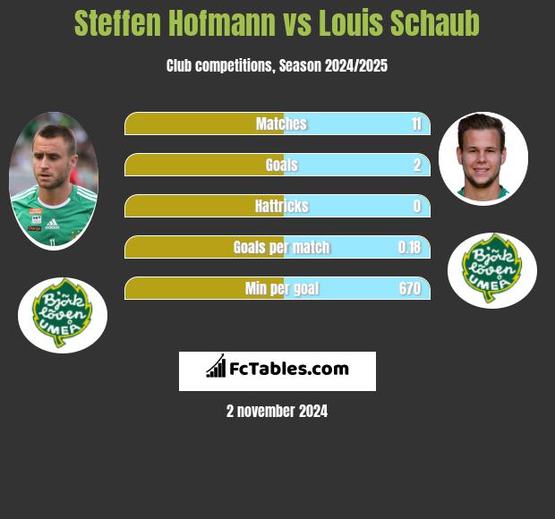 Steffen Hofmann vs Louis Schaub h2h player stats