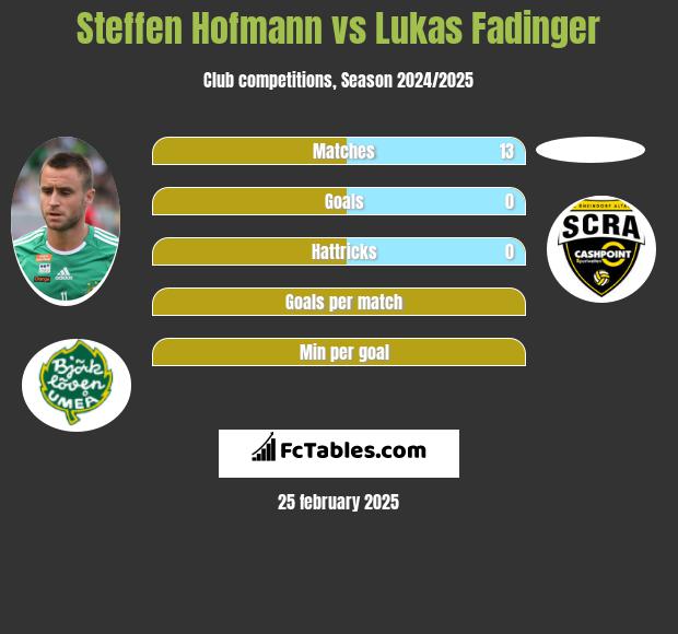 Steffen Hofmann vs Lukas Fadinger h2h player stats