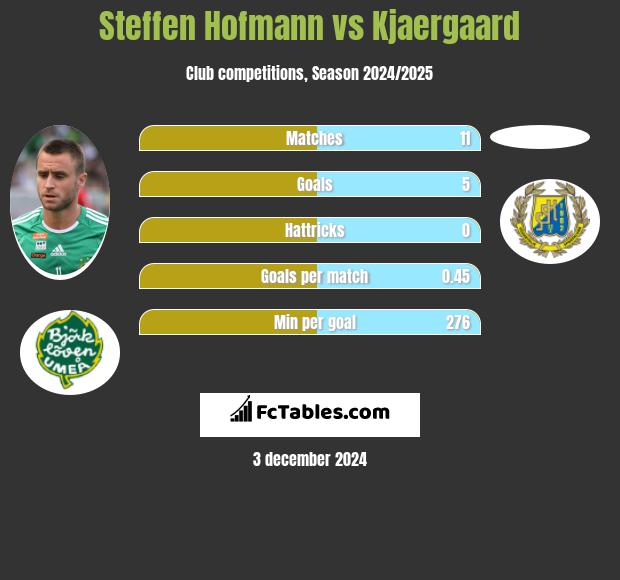 Steffen Hofmann vs Kjaergaard h2h player stats