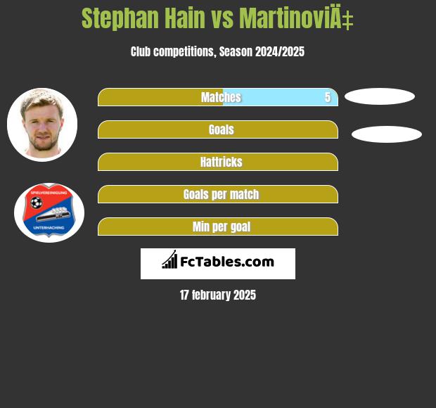 Stephan Hain vs MartinoviÄ‡ h2h player stats